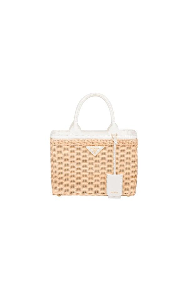 Wicker And Canvas Handbag | Orchard Mile