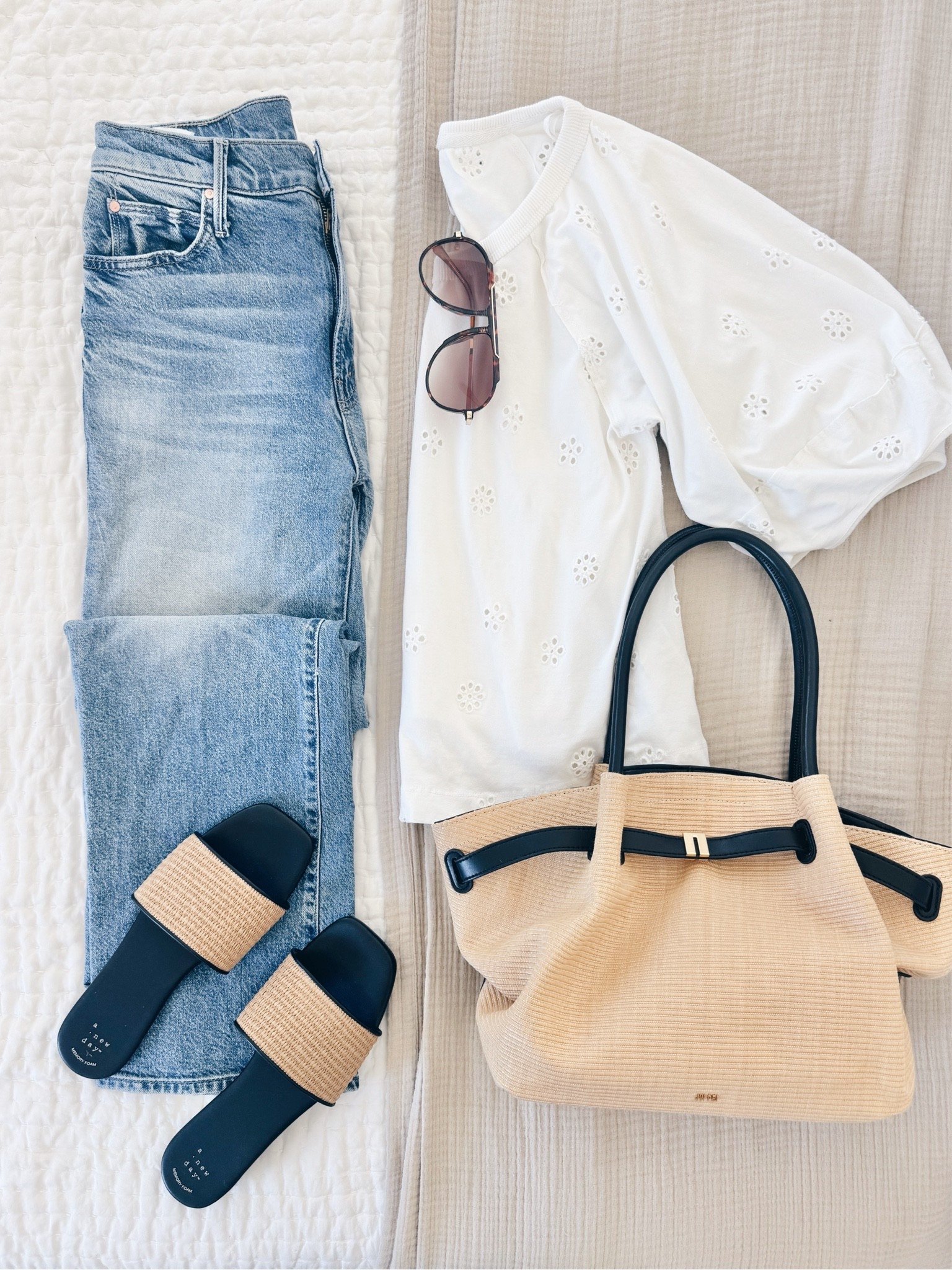 These sandals are on sale for $17.50 today!  I sized down in the length of the jeans for a cropped fit. I have size 4 regular. I am 5’11”. Small tee.

#LTKSaleAlert #LTKTall #LTKmomlife