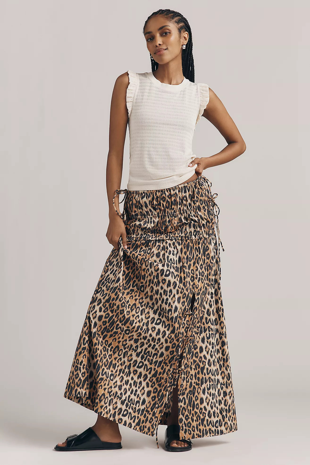 Maeve Ruffled Crew-Neck Tank | Anthropologie (US)
