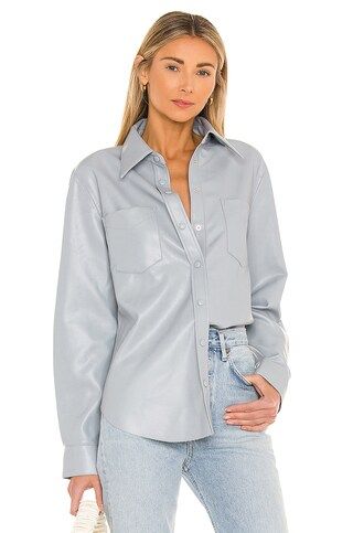 AGOLDE Paloma Vegan Leather Shirt in Marlin from Revolve.com | Revolve Clothing (Global)