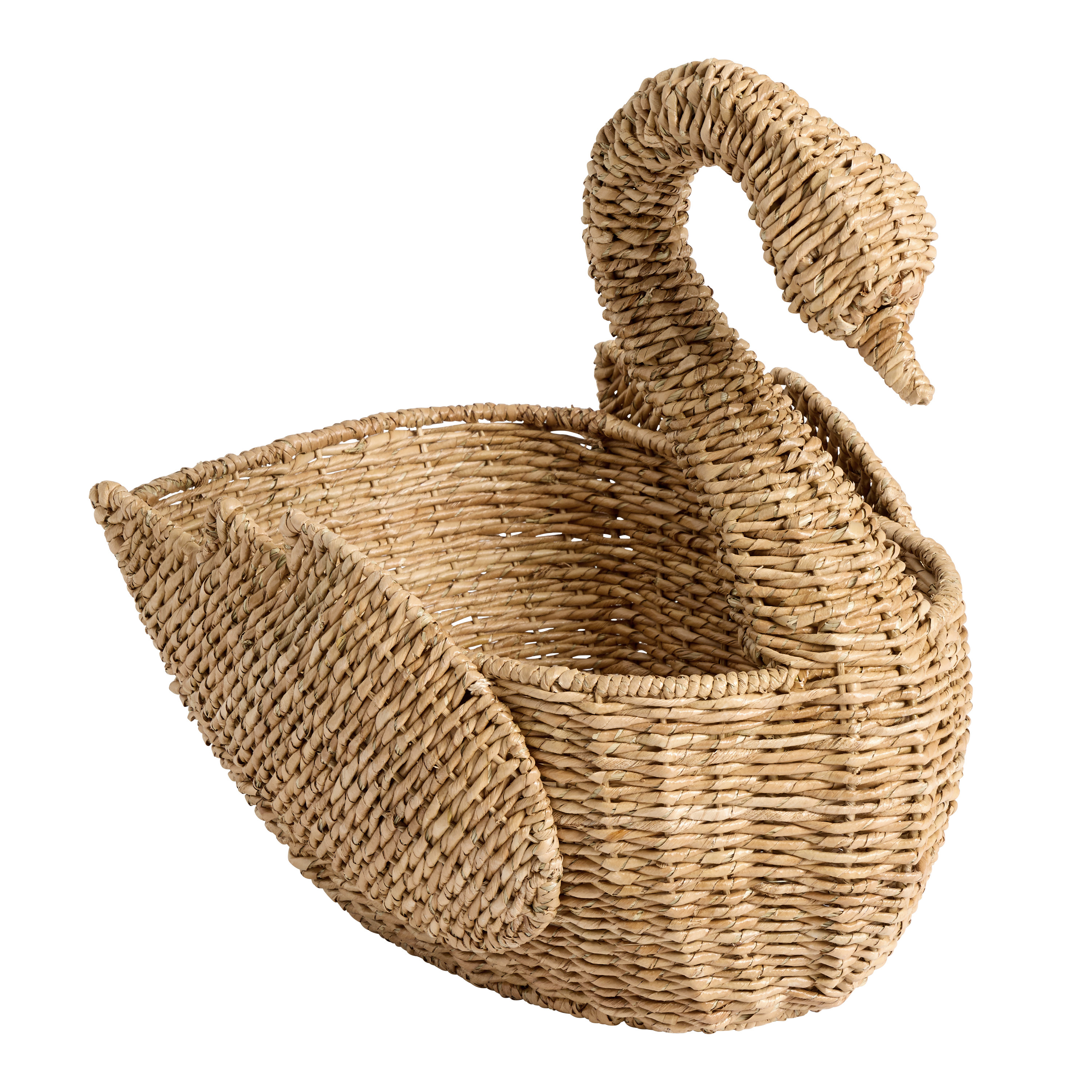 Natural Seagrass Swan Shaped Basket | World Market