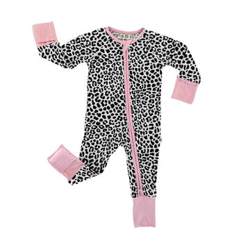 Snow Leopard Bamboo Viscose Zippy | Little Sleepies