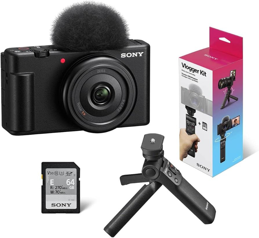 Sony ZV-1F Vlogging Camera, Black with ACCVC1 Vlogger Accessory Kit | Amazon (US)
