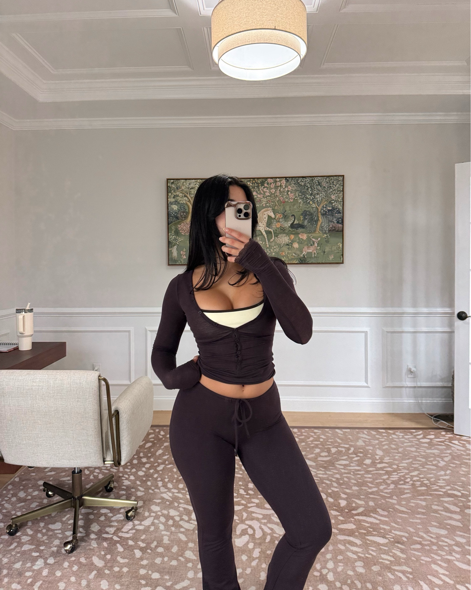 Sports bra is from the brand exercere 💗 wearing xs in pants and long sleeve 