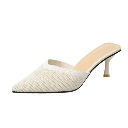 LNMQLPDBS High Heels for Women Black Kitten Closed Toe Heels for Women Pointed Toe Mules with Heels | Walmart (US)