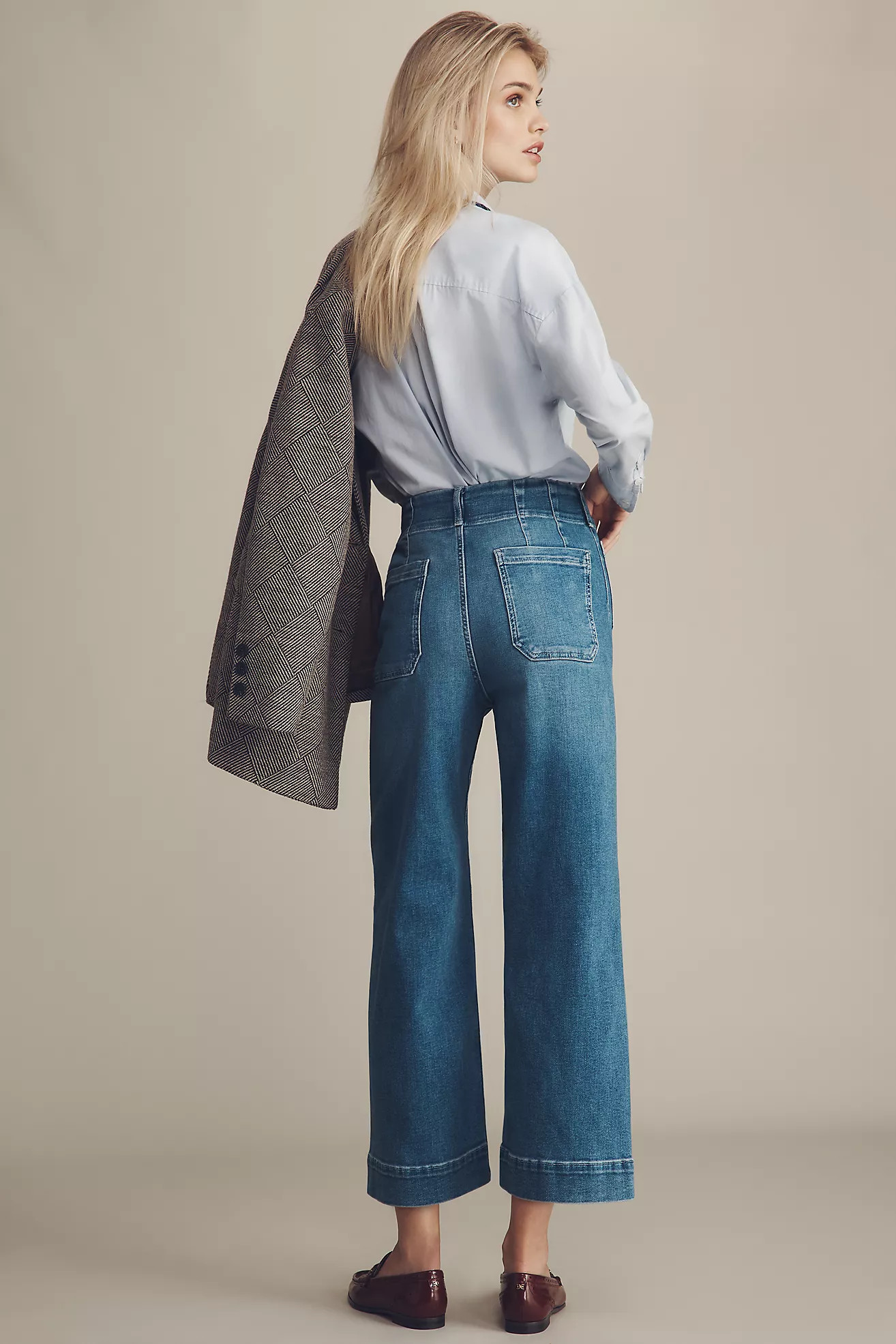 The Colette Crop High-Rise Wide-Leg Jeans by Maeve | Anthropologie (US)