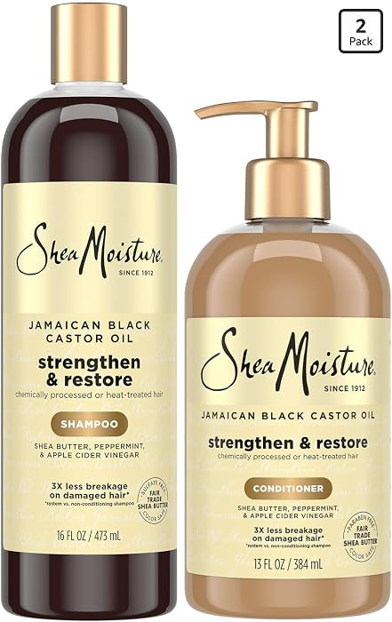 SheaMoisture Shampoo & Conditioner Set, Jamaican Black Castor Oil | Amazon (US)