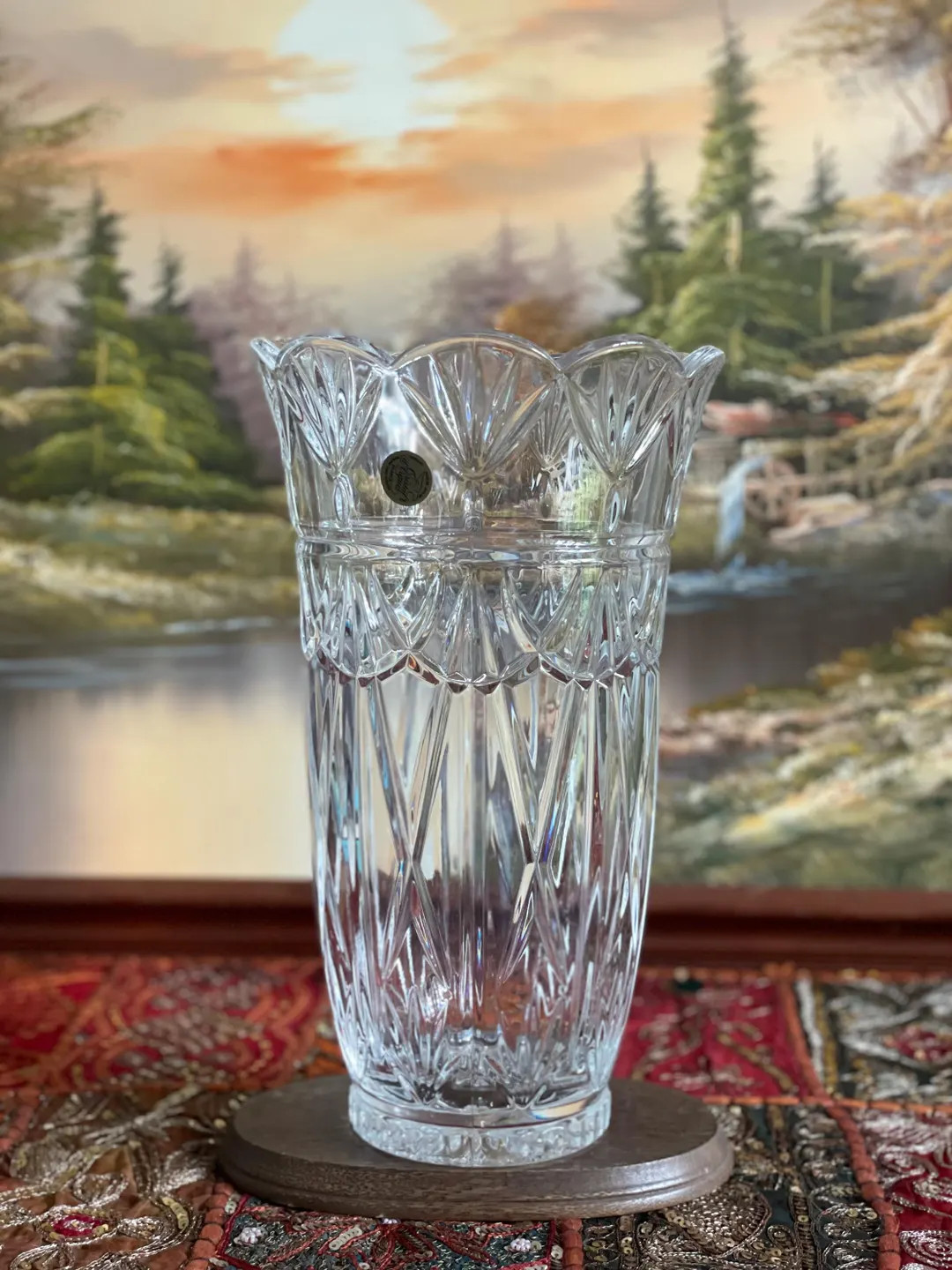 Vintage Cristal Darques France Large Scalloped Crystal Vase Empire Regency Style - Etsy | Etsy (US)