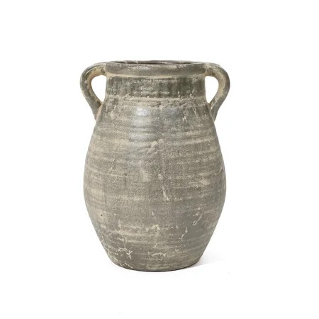 LuxenHome Rustic Farmhouse Brown Jug 12.5 Inch Tall Terracotta Vase | Walmart (US)