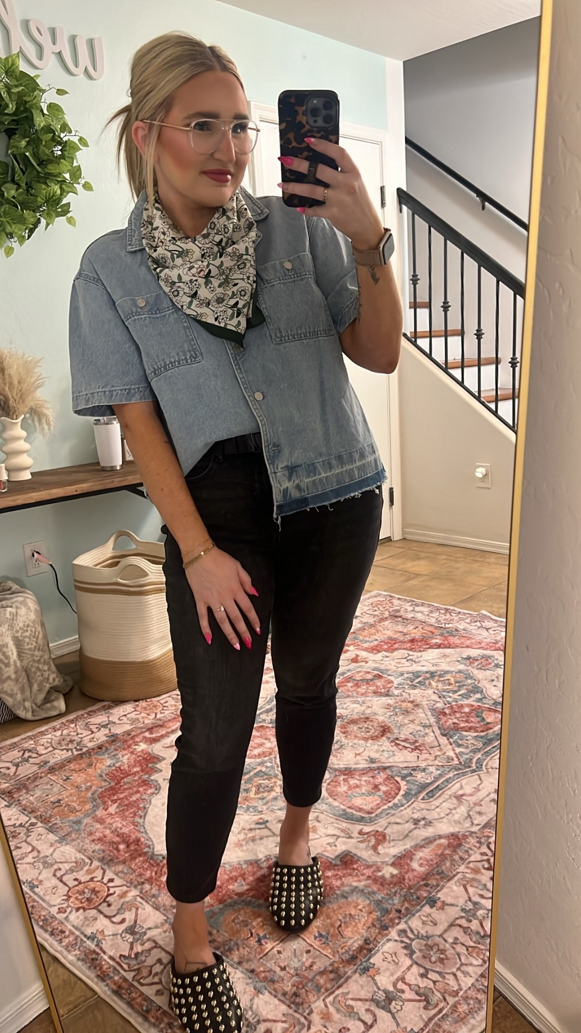 Such a fun work outfit! Bandanas are a great way to add color and some flair to any outfit. 

#LTKShoeCrush #LTKStyleTip
