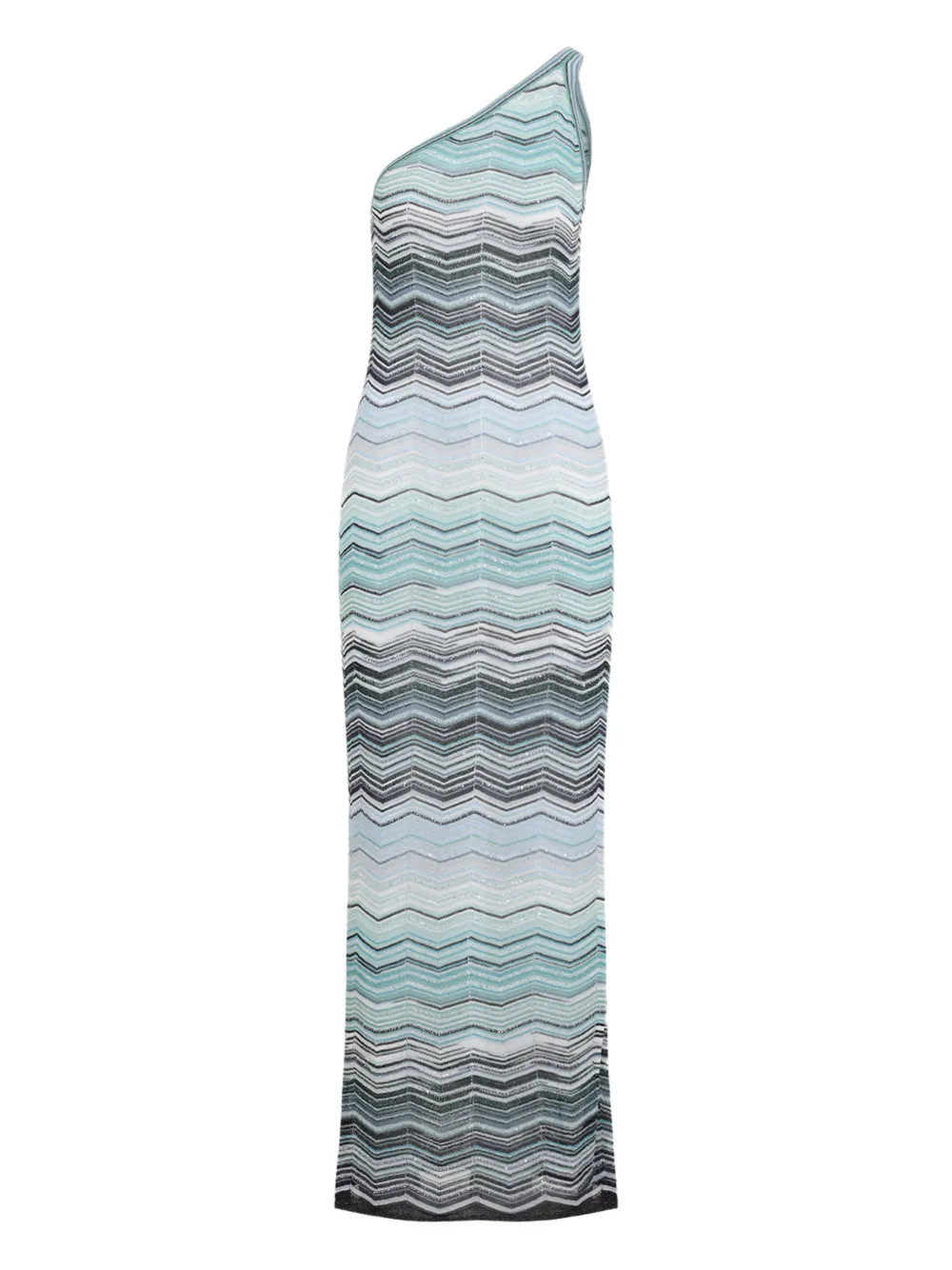 one-shoulder chevron-pattern maxi dress | Farfetch Global