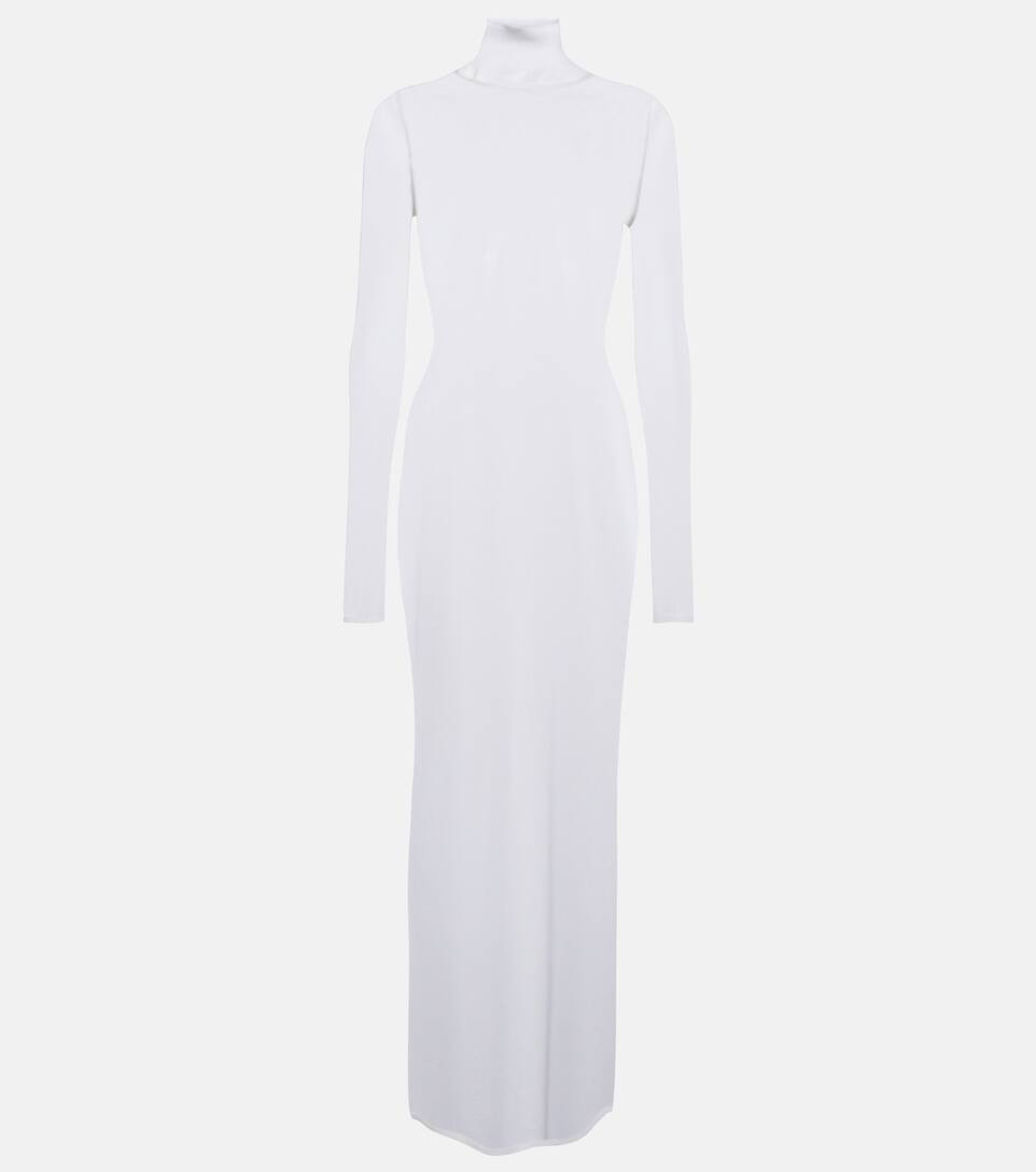 Sheer turtleneck jersey maxi dress | Mytheresa (INTL)