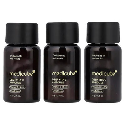 Medicube, Deep Vita C Ampoule, 3 Bottles, 0.35 oz (10 g) Each | iHerb