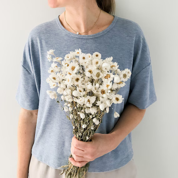 Dried White Daisies Natural Home Decor Dried Flowers DIY - Etsy | Etsy (US)