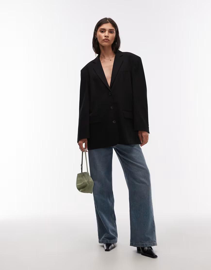 ASOS DESIGN oversized single breasted blazer in black | ASOS (Global)