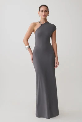 Oden Slinky Maxi Dress With Hardware / Grey | MESHKI | XS | MESHKI US