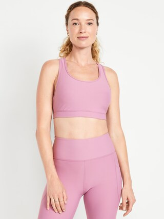 Medium Support PowerSoft Racerback Sports Bra | Old Navy (US)