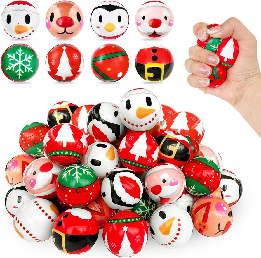 40 Pcs Christmas Stress Balls,Foam Christmas Squeeze Ball,Mini Relief Stress Ball with Santa,Tree... | Amazon (US)