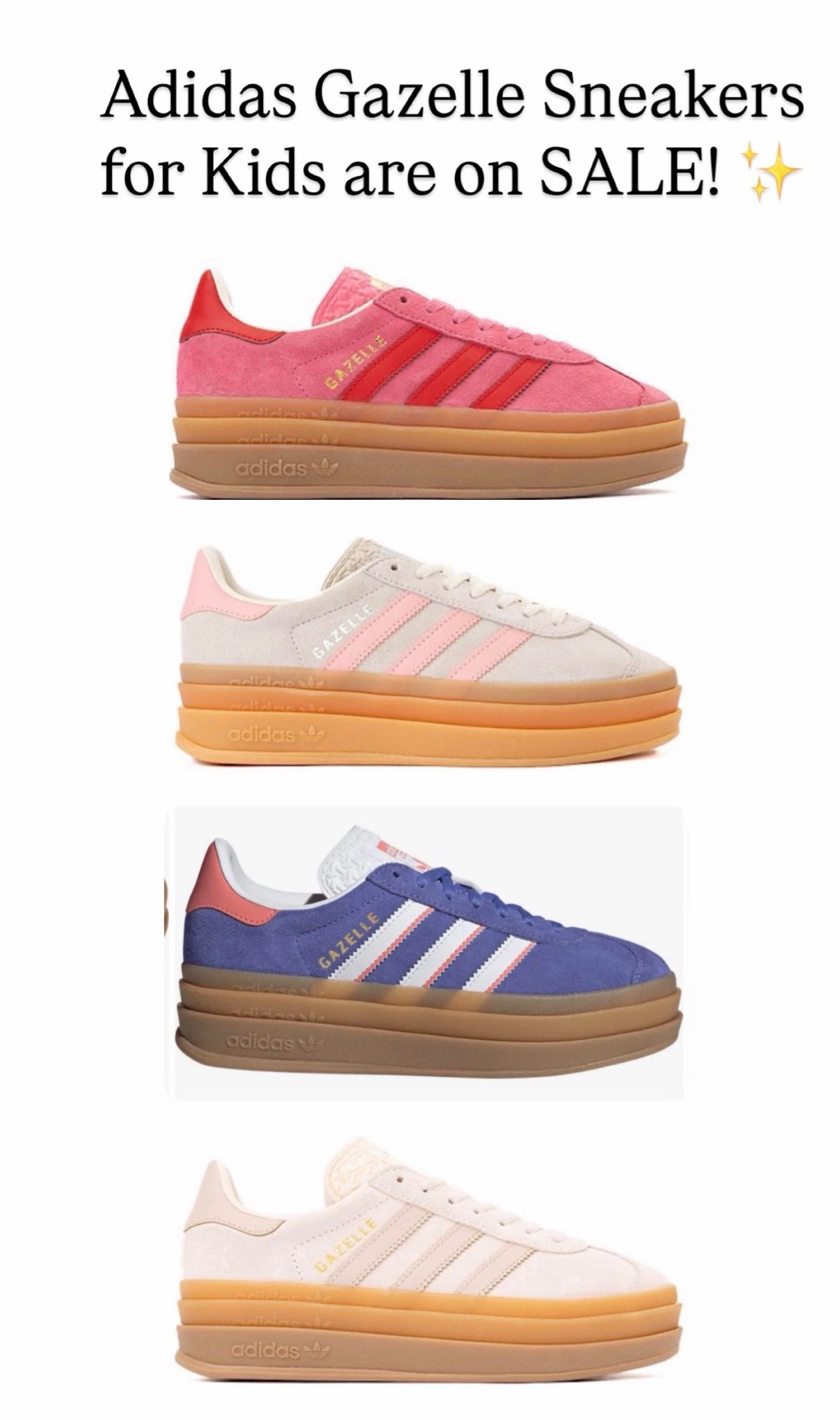 Girls sneaker sale 🩷 girls Adidas gazelle sneakers are on sale right now

#LTKKids #LTKSaleAlert