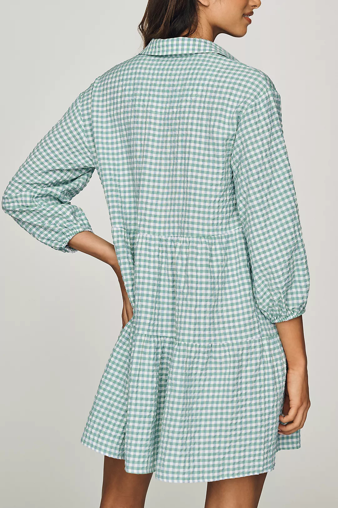 Maeve Bettina Tiered Mini Shirtdress | Anthropologie (US)
