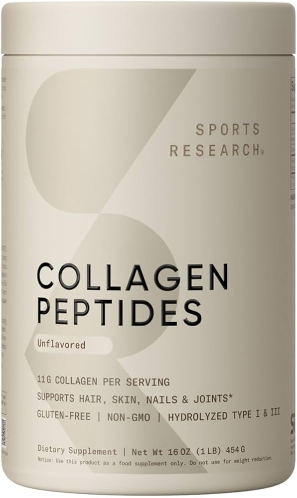 Sports Research Collagen Peptides for Women & Men - Hydrolyzed Type 1 & 3 Collagen Powder Protein... | Amazon (US)