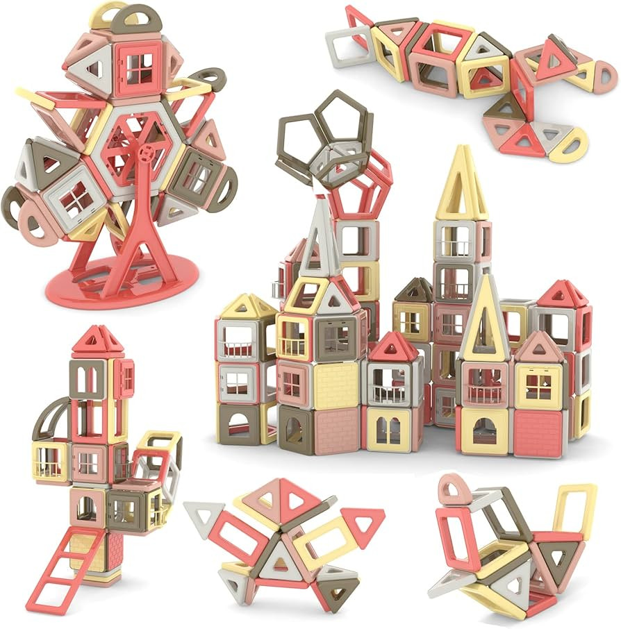 ASOK 149 Piece Magnetic Blocks Building Tiles Educational Construction Toy Set STEM Playset for 3... | Amazon (US)