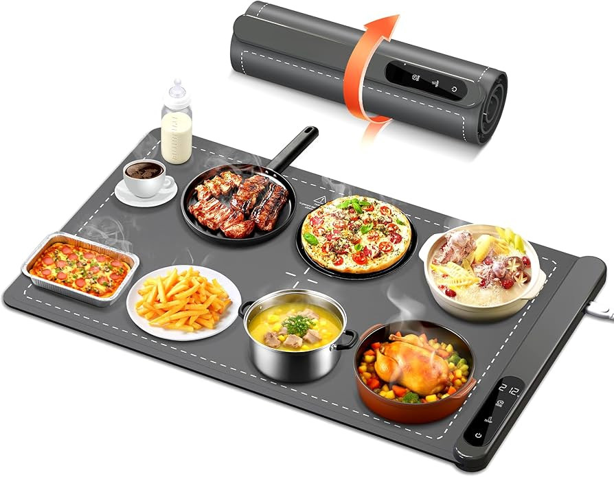 Warming Mat For Food 500W Graphene High-Tech 5s Rapid Food Warming Mat 6-Temp And 6h Timer Food W... | Amazon (US)