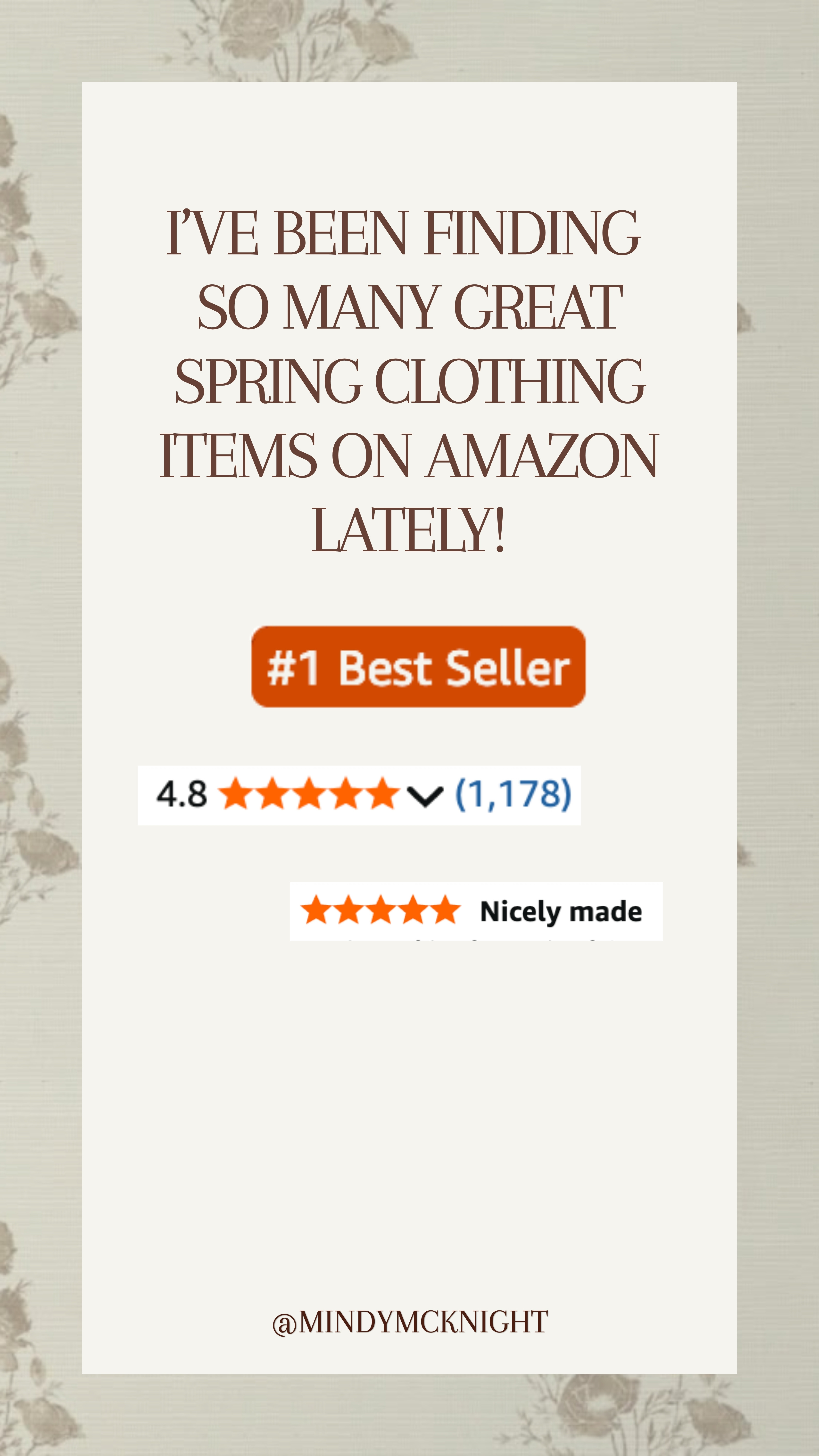 Amazon Spring Styles  

 #LTKgrwm #LTKootd #LTKmomlife