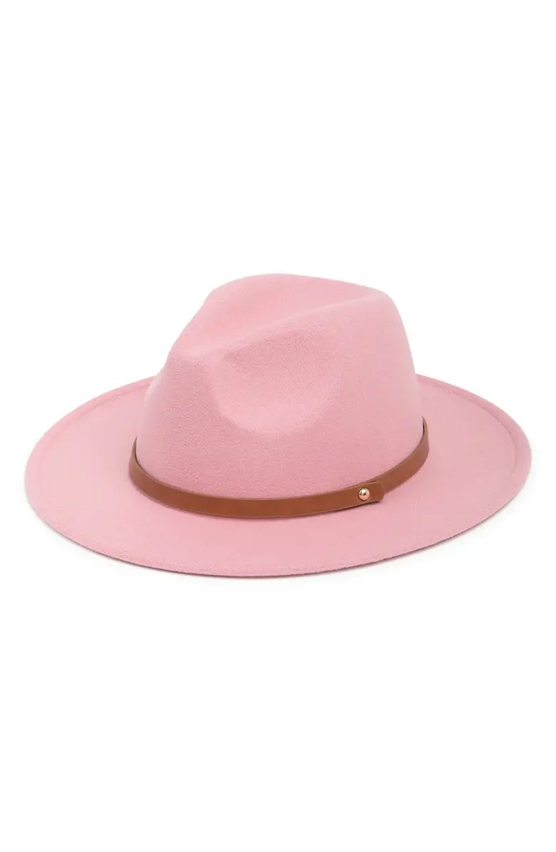 Melrose and Market Faux Leather Trim Felt Panama Hat | Nordstromrack | Nordstrom Rack
