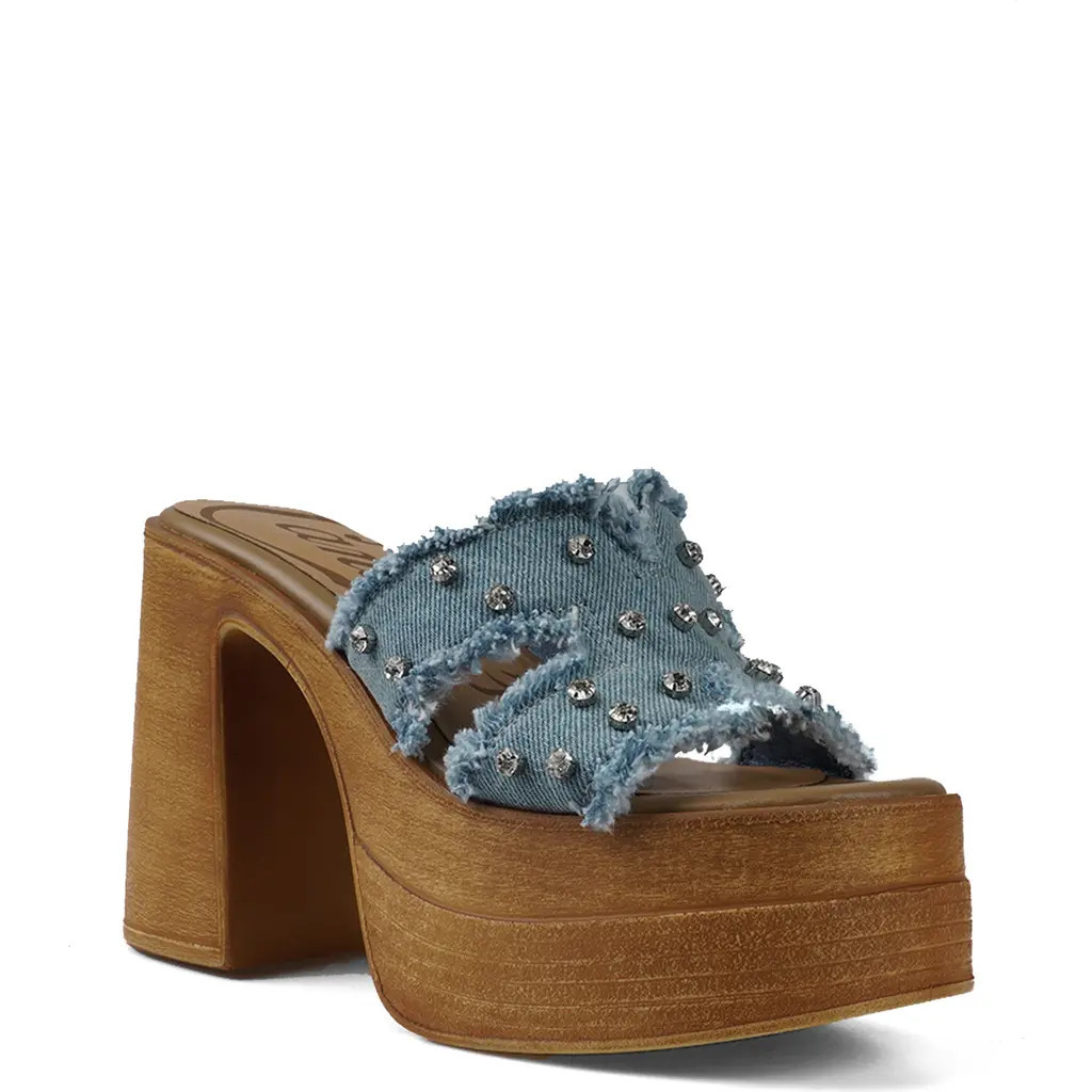 Candie's Frankie Platform Sandal in Denim at Nordstrom, Size 10 | Nordstrom