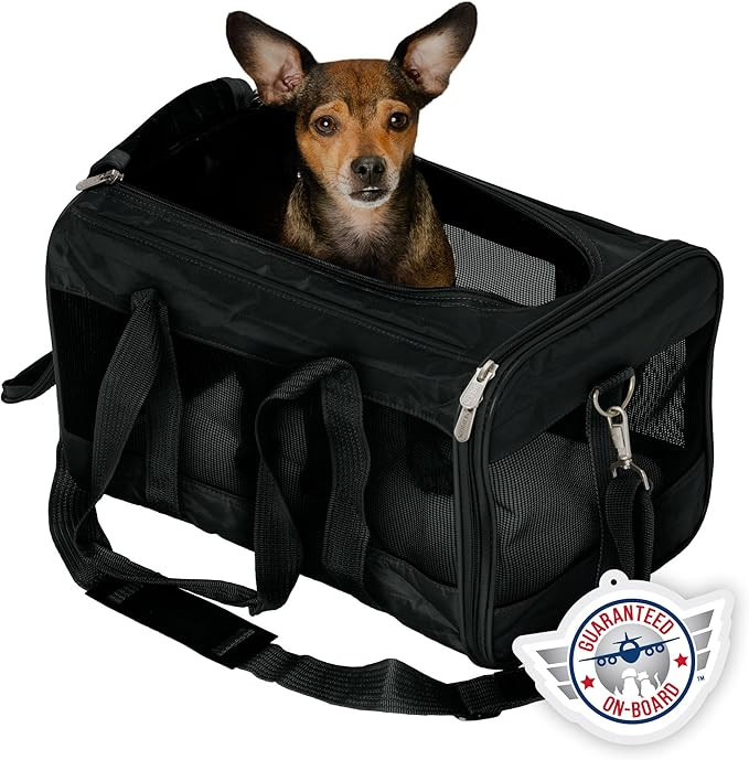 Sherpa Original Deluxe Travel Pet Carrier, Airline Approved & Guaranteed On Board - Black, Medium | Amazon (US)