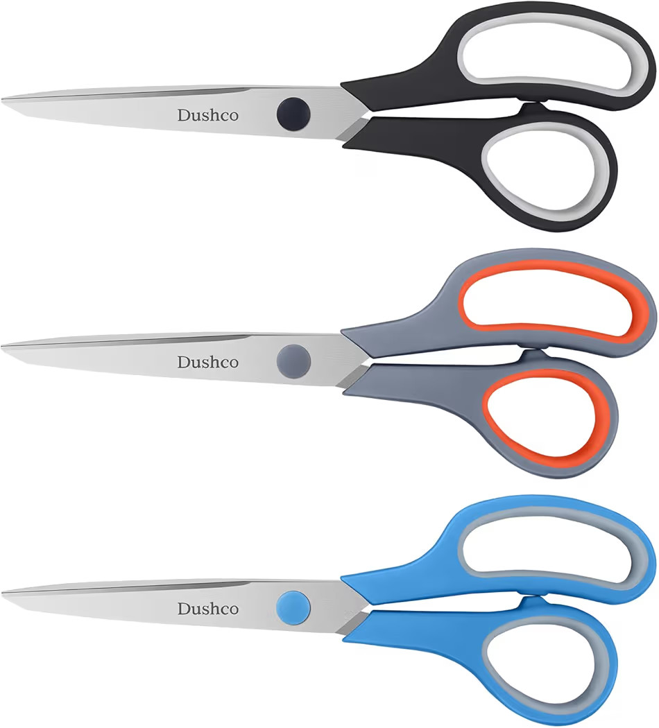 Amazon.com : Scissors, Dushco 8.5 Inch Multipurpose Scissors Bulk Set of 3 Pack, Ultra Sharp 2.5m... | Amazon (US)