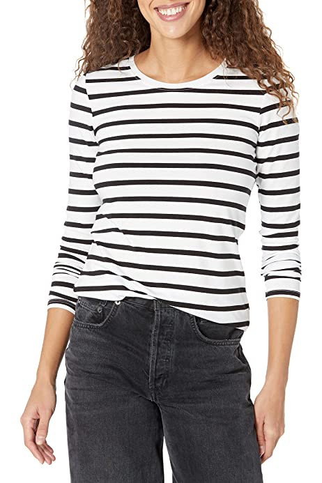 Amazon Essentials Women's Slim-Fit 3/4 Sleeve Solid Boat Neck T-Shirt | Amazon (US)