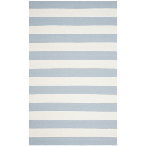 SAFAVIEH Montauk Saranna Striped Cotton Area Rug, Sky Blue/Ivory, 8' x 10' - Walmart.com | Walmart (US)