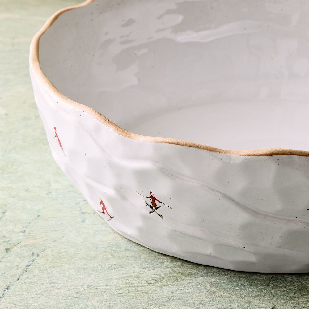 Holiday Skiers Stoneware Serve Bowl | West Elm (US)