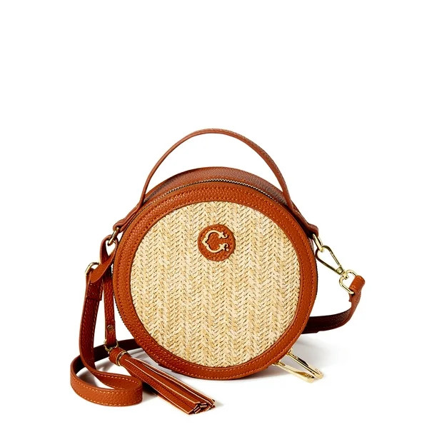 C. Wonder Julia Round Faux Straw Crossbody Bag with Texture | Walmart (US)