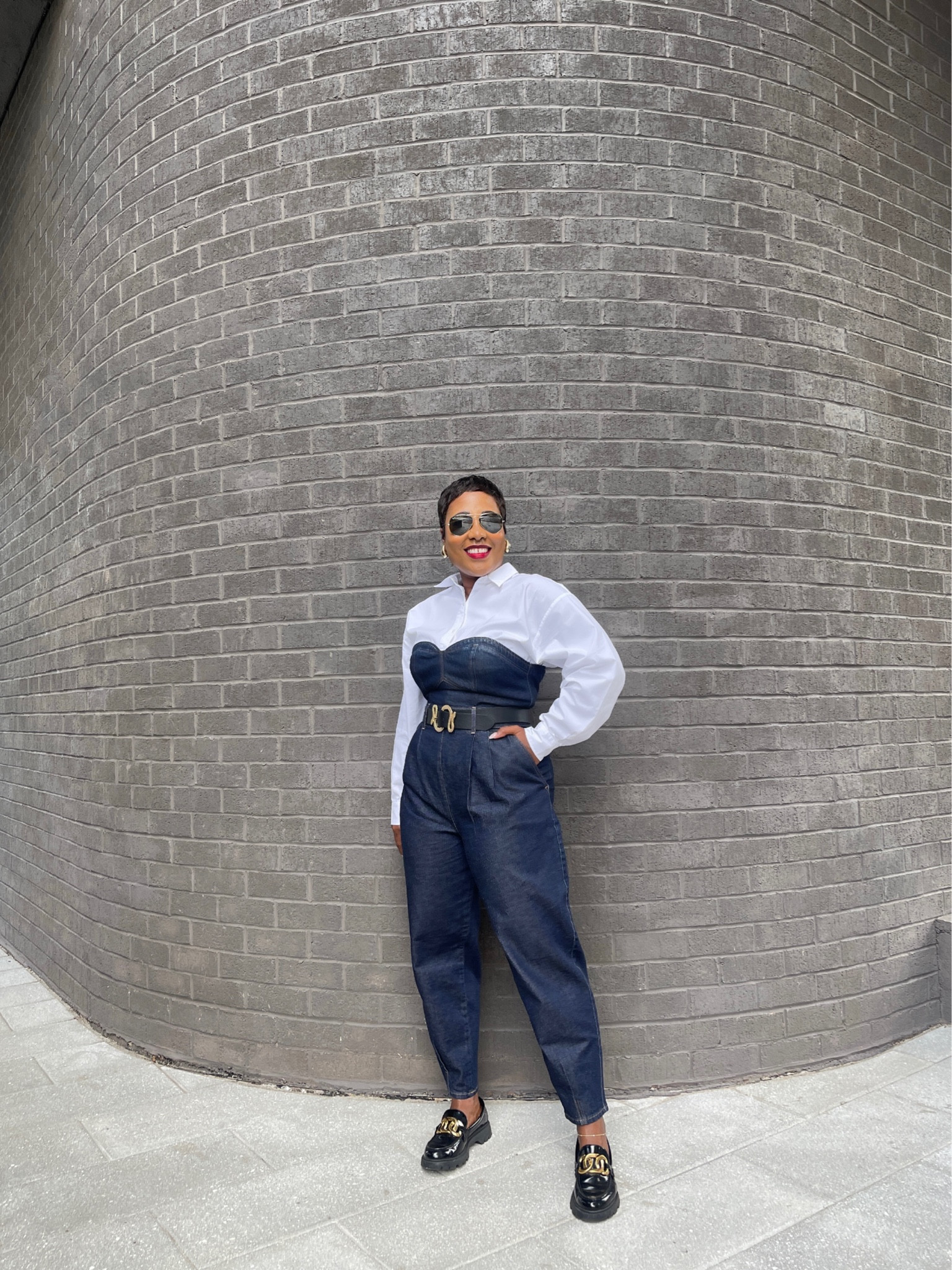 Let’s get ready for fall with layers like a white button down shirt under a denim jumpsuit with chunky black loafers 

#falloutfit
#fall
#jumpsuit
#jeans 

#LTKmidsize #LTKsalealert #LTKstyletip