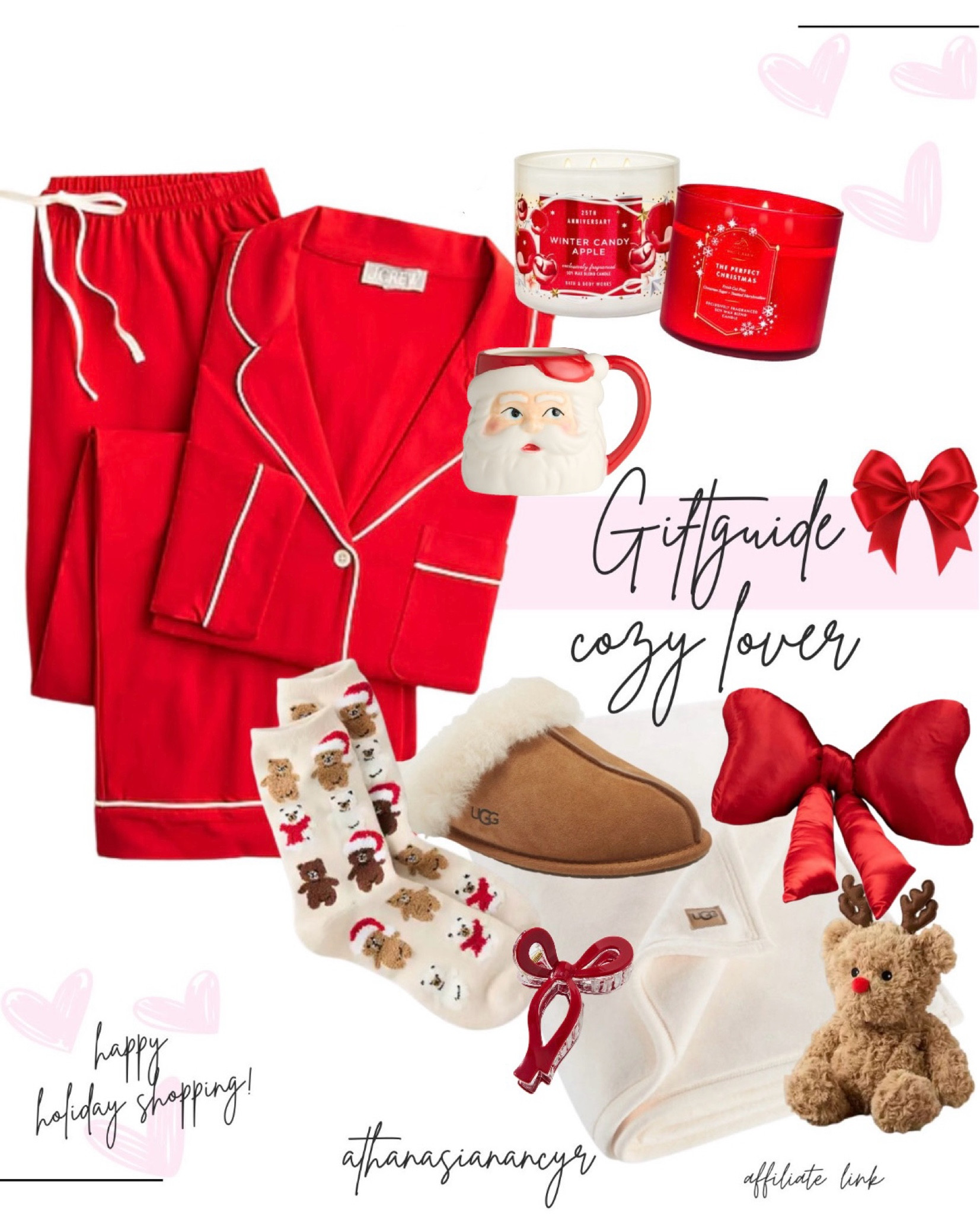 Gift guide for the cozy lover , Christmas gift guide for her 
Teddy bear socks , Christmas pjs , Christmas candles , comfy blanket , bow hair clips , Ugg slippers for women , Santa mug 


#LTKGiftGuide #LTKFindsUnder50 #LTKHoliday
