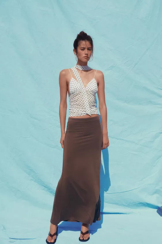 POLKA DOT SCARF TOP | Zara Canada