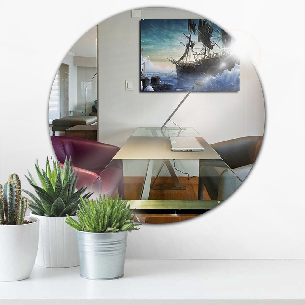 Espelho Redondo 50cm Para Banheiro Quarto Decorativo Parede | Shopee (BR)