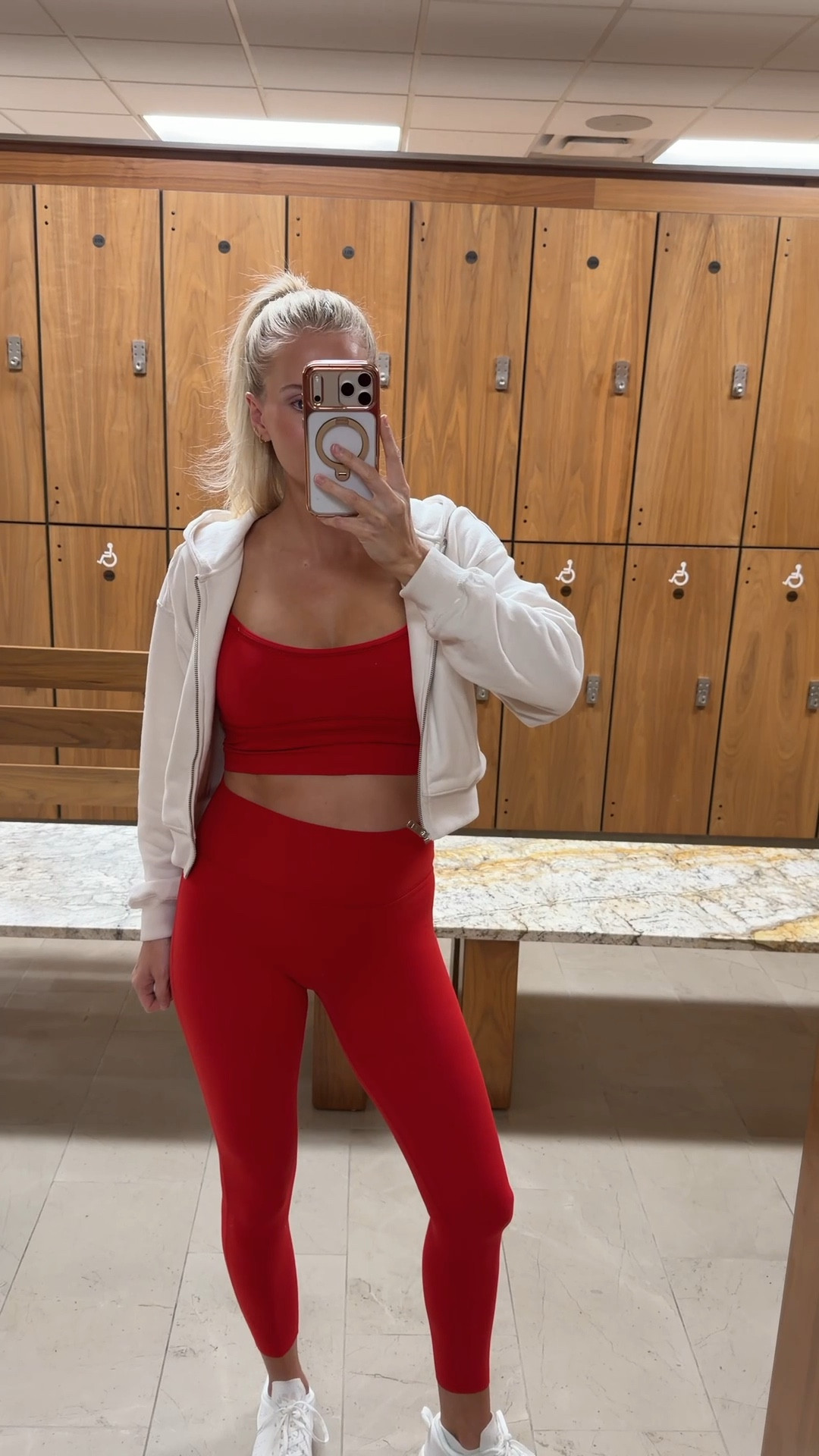  Wearing a small in jacket (cream), medium in top & leggings (sized up for pregnancy - vivid red with picot trim), shoes are tts! #kathleenpost

Active wear, workout wear, Pilates look, personal training, strength training, bump friendly, maternity outfit

#LTKBump #LTKfitnessgoals #LTKActive