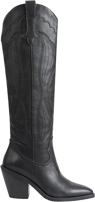 stefaniya nina Women's Modern Embroidered Western Cowgirl Knee High Boots Pointed Toe Fashion Cla... | Amazon (US)
