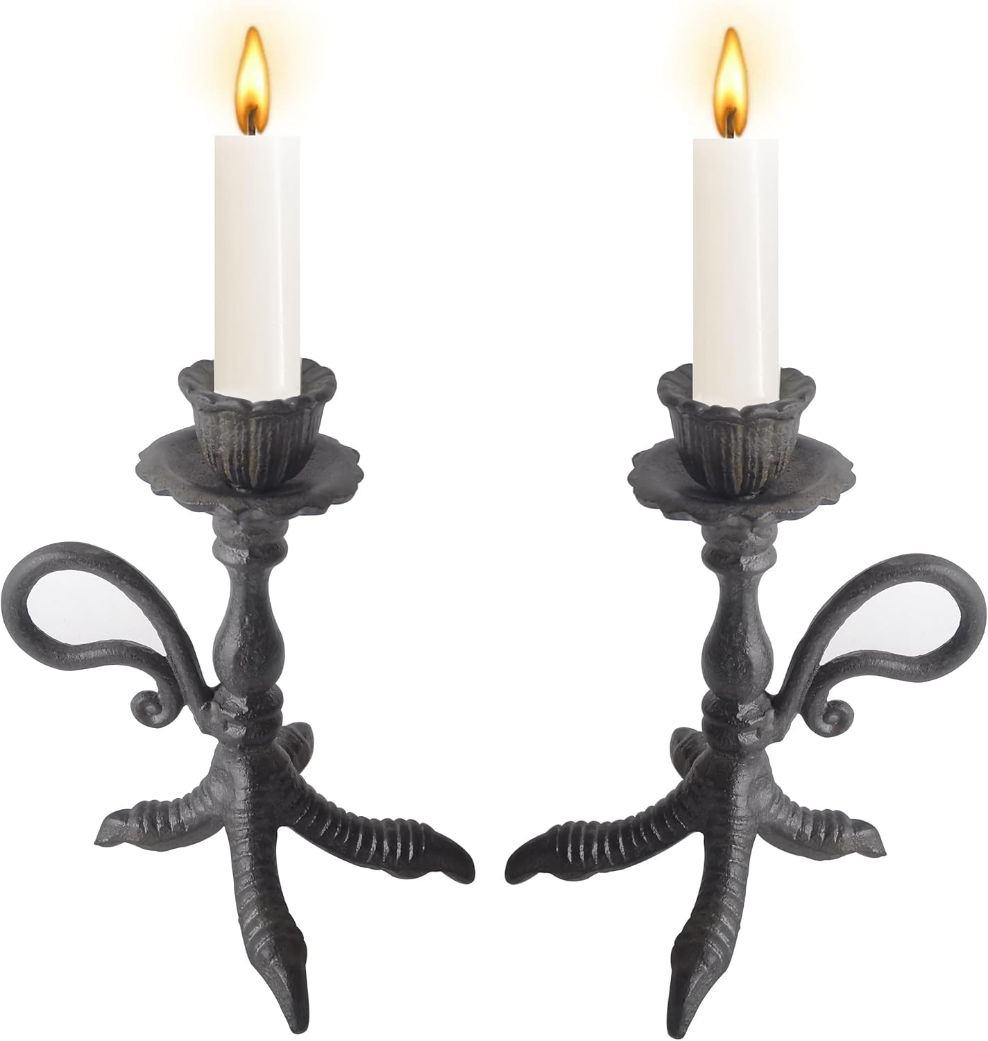 Claw Foot Candlestick Holders - Feet Taper Candle Holders, Black Candlesticker Holders Set 2 | Amazon (US)