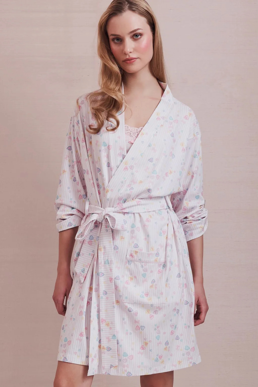 Candy Heart Stripe Blake Robe | Roller Rabbit