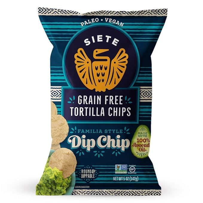 Siete Family Foods, Chip Tortilla Grain Free Restaurant Style Dip, 5 Ounce | Amazon (US)