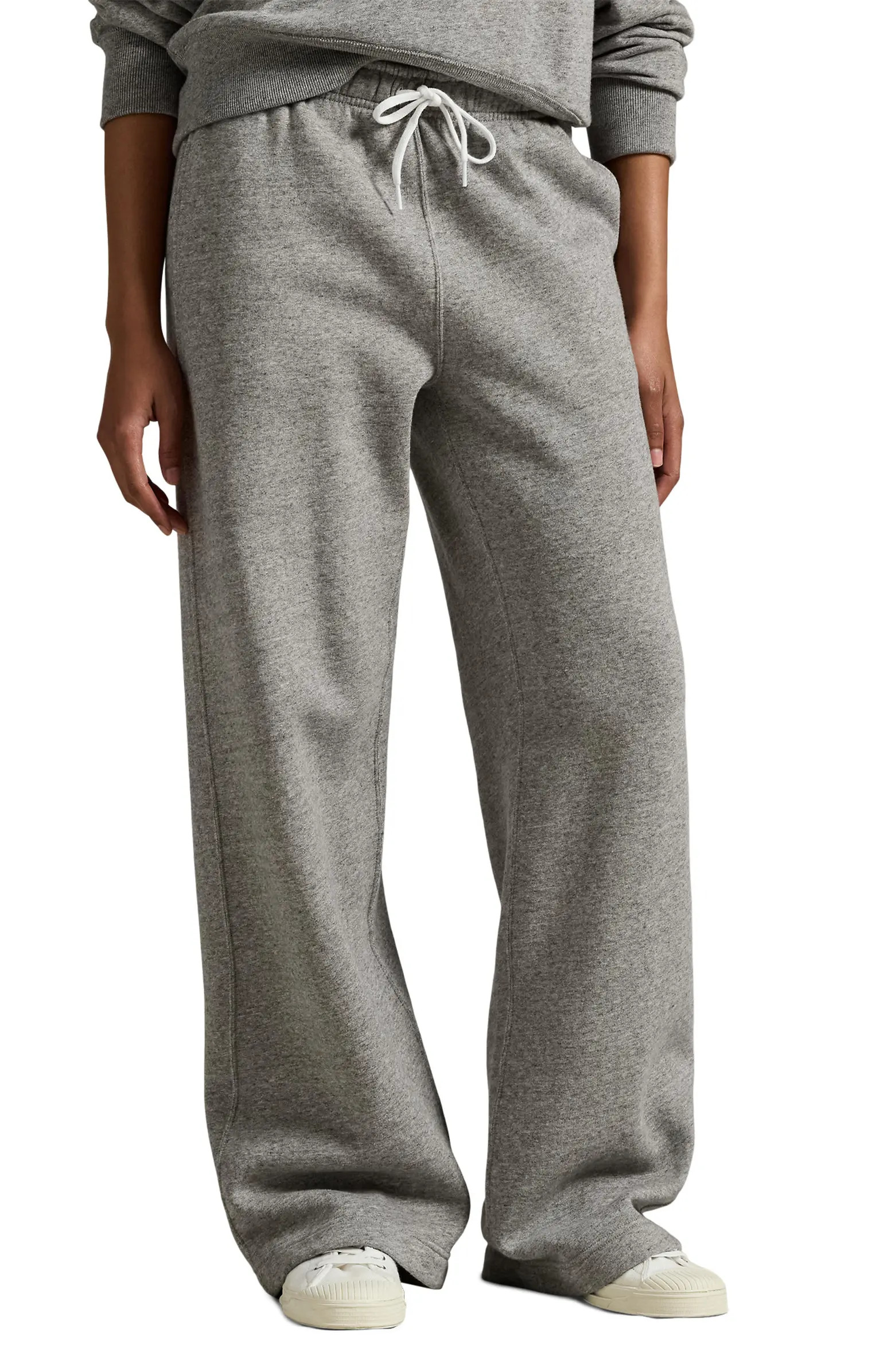 Cotton Blend Fleece Wide Leg Sweatpants | Nordstrom