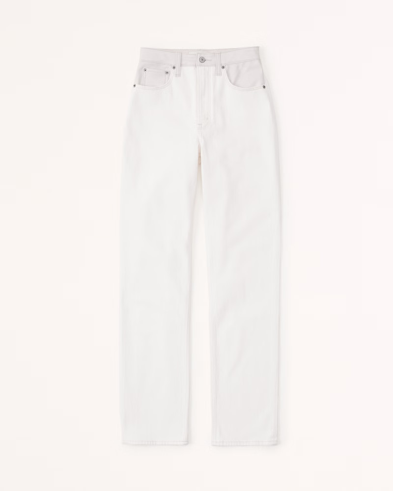 Women's Mixed Fabric Ultra High Rise 90s Straight Jean | Women's Bottoms | Abercrombie.com | Abercrombie & Fitch (US)