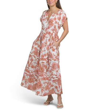 Linen Blend  Raglan Maxi Dress | TJ Maxx