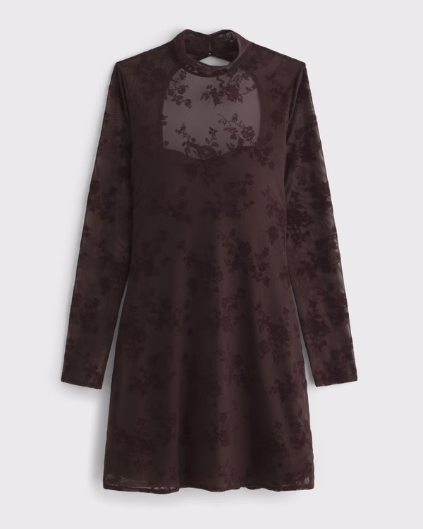 Bra-Free Open-Back Mockneck Mini Dress | Abercrombie & Fitch (US)