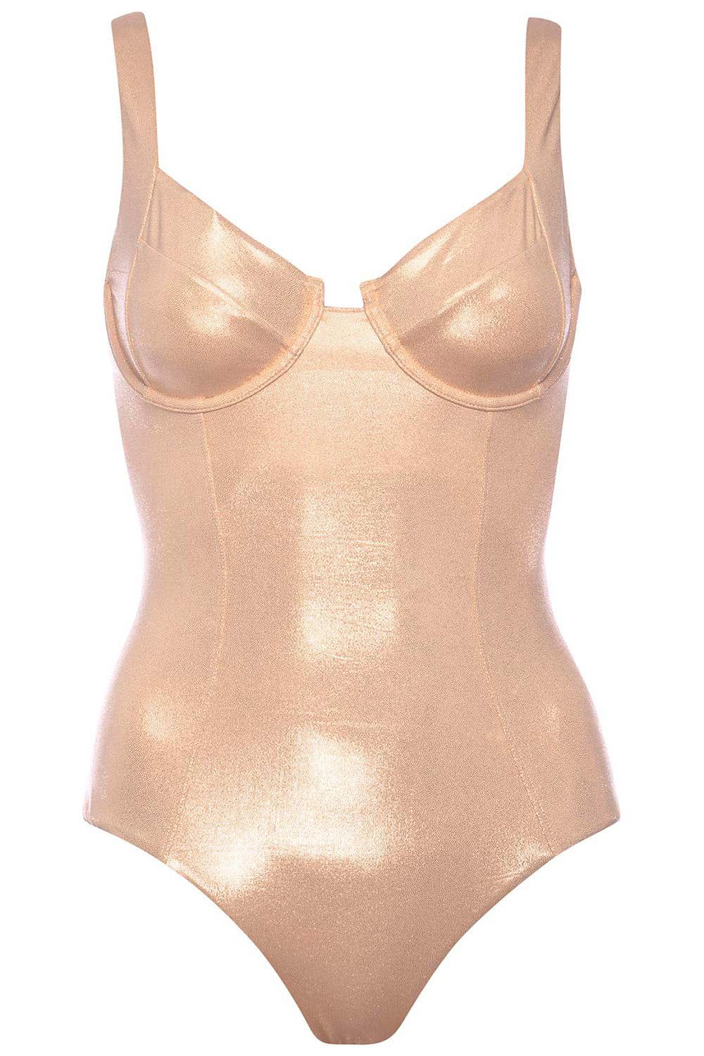 Carmel Underwire Gold Swimsuit | VETCHY